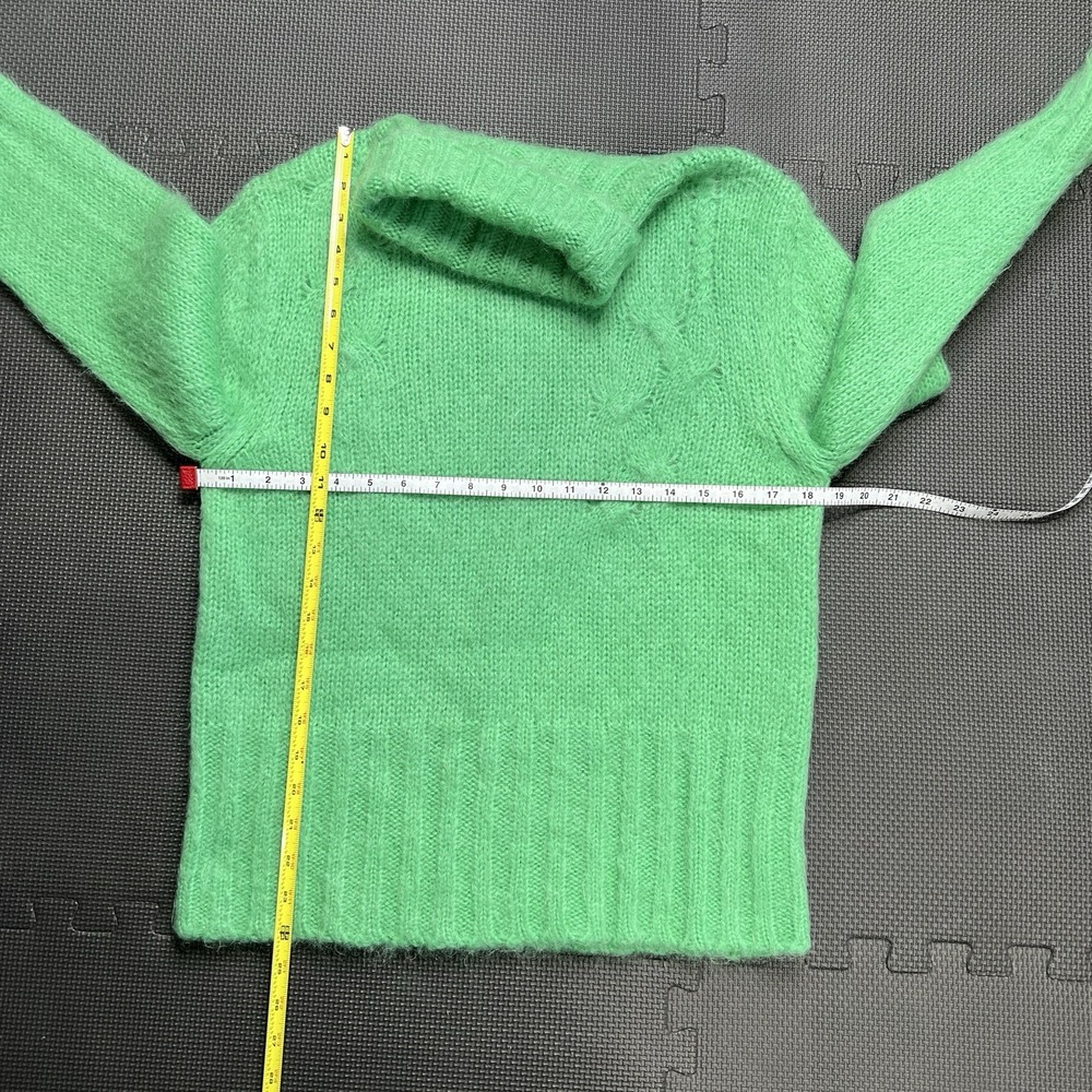 ALYSI Mohair blend Made in Italy Size Med Turtle neck Sweater Green - Picture 14 of 16